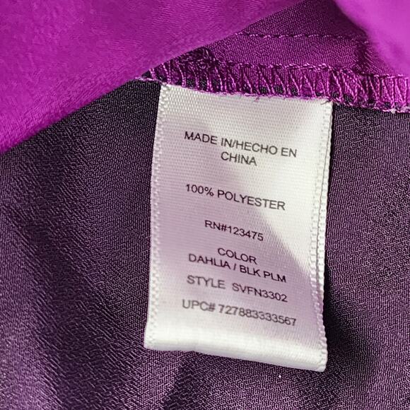 Sofia Vergara Top Womens M Purple 2-Tone Long Sleeve Popover Studded Pockets - Picture 7 of 11